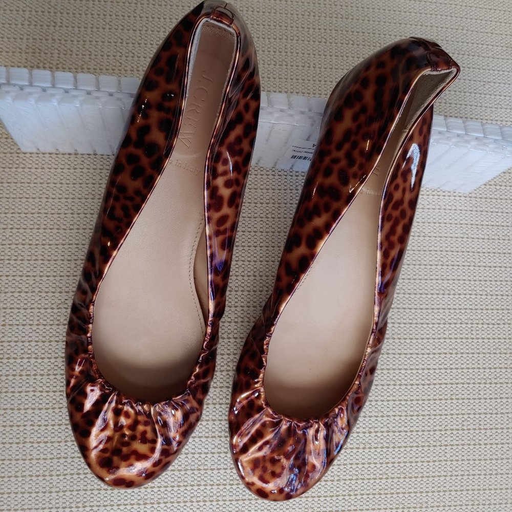 J. Crew Leather Leopard Print Loafers
